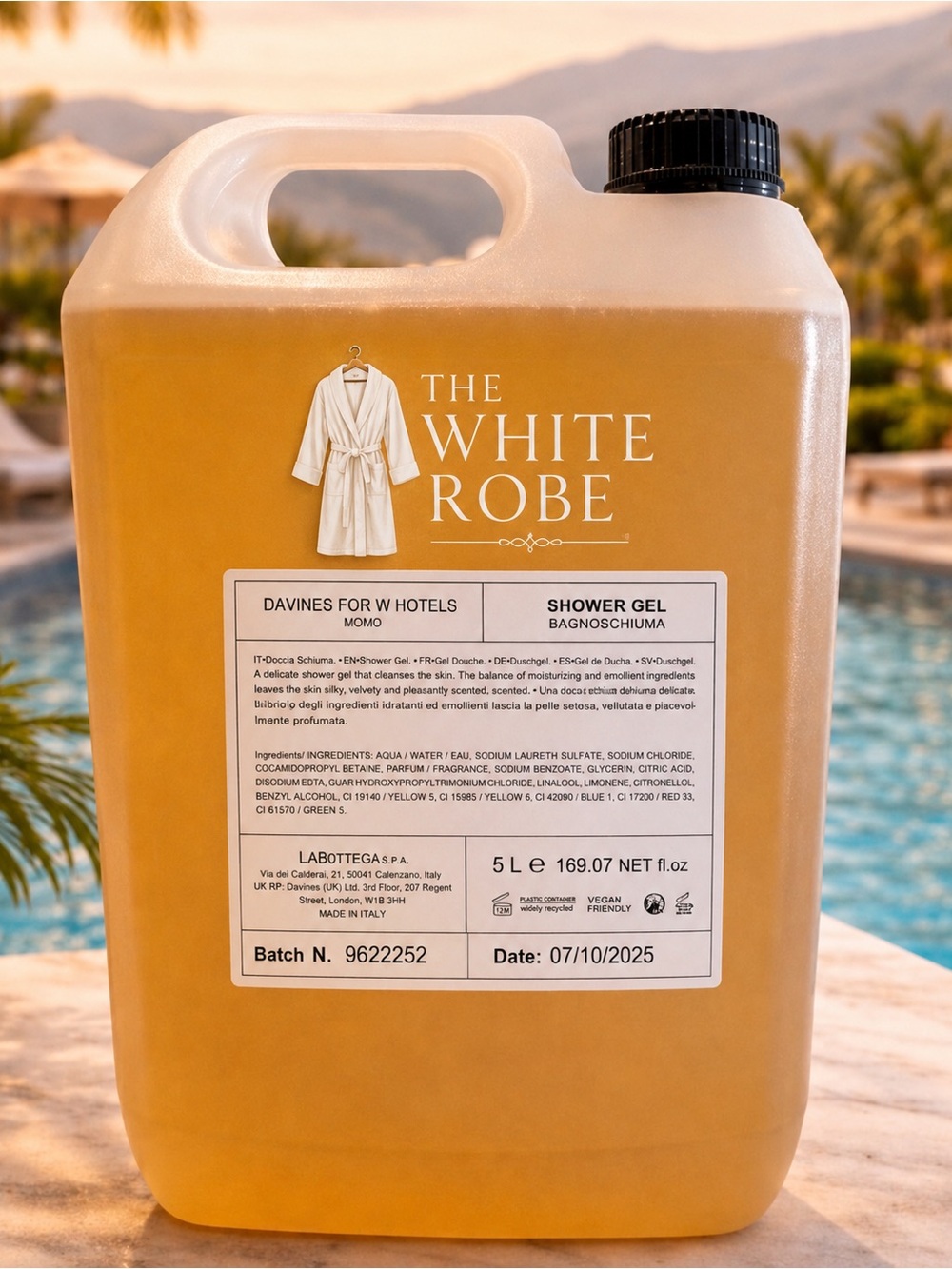 DAVINES MOMO SHOWER GEL PROFESSIONAL 5 – liter (169.07 oz) refill size.